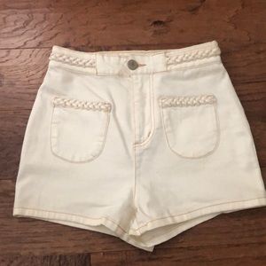 White denim shorts